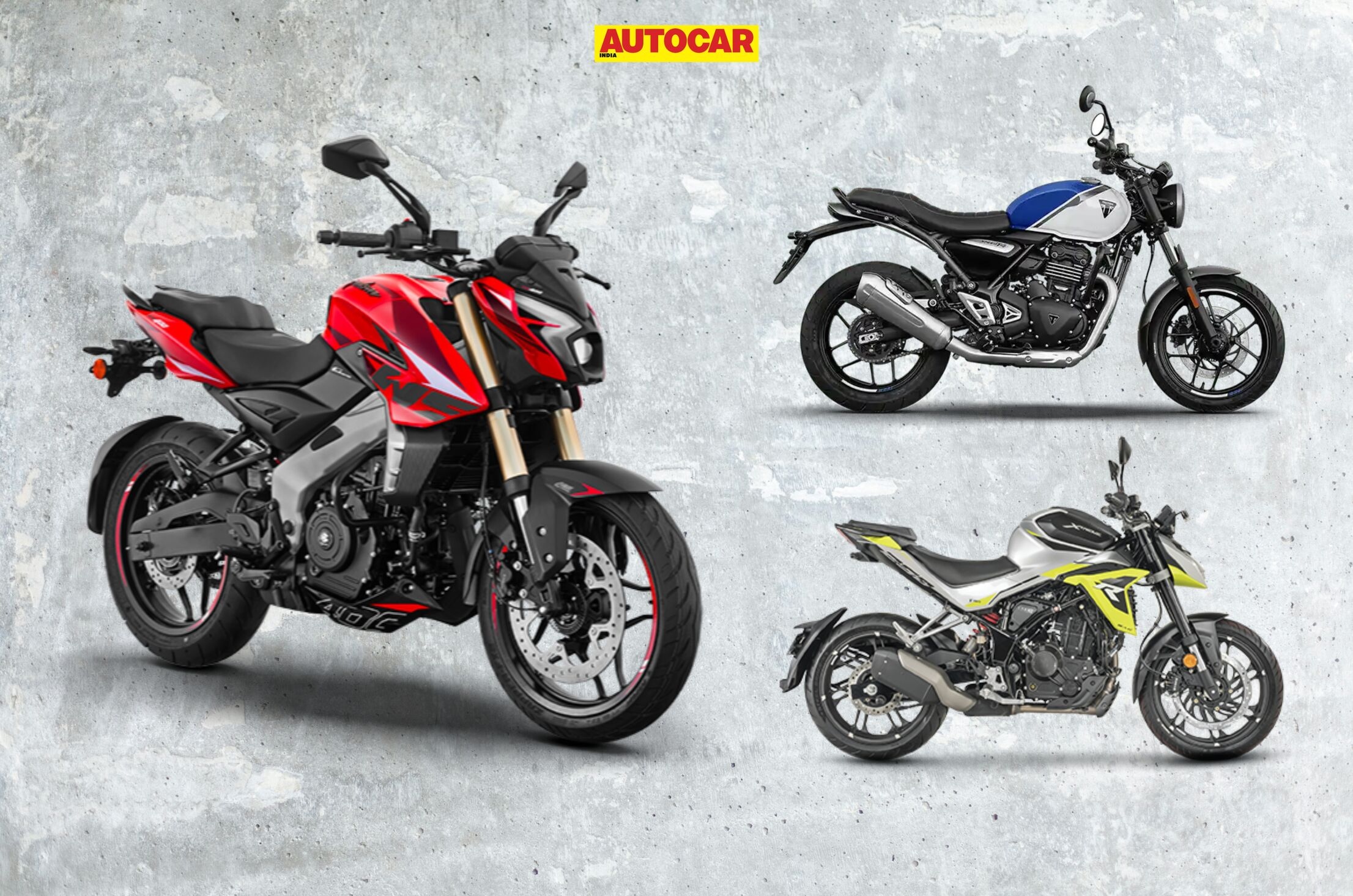 Pulsar NS400Z Triumph Speed T4 Hero Xtreme 250R